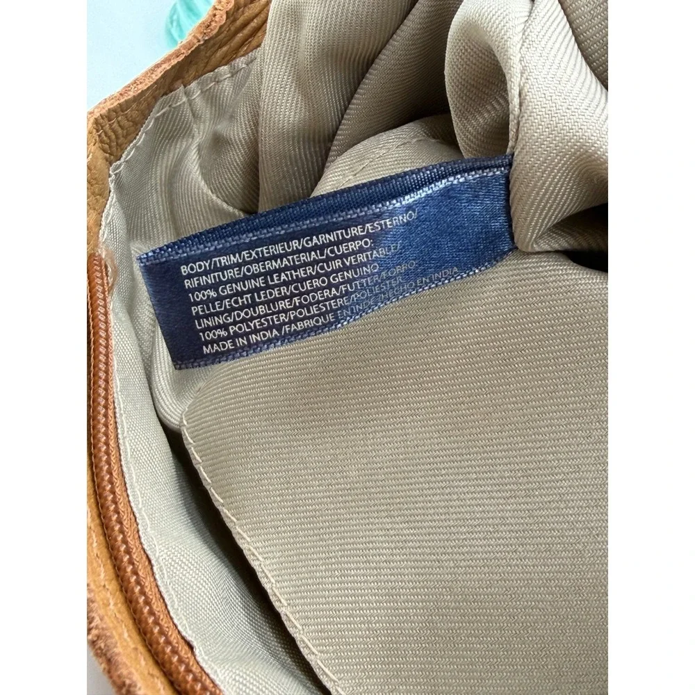 American Leather Co Honey Tan Genuine Leather Flap Backpack Handbag Bag 12x10x4